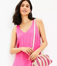 Petite Dotted Criss Cross Back Swing Dress