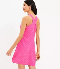 Petite Dotted Criss Cross Back Swing Dress