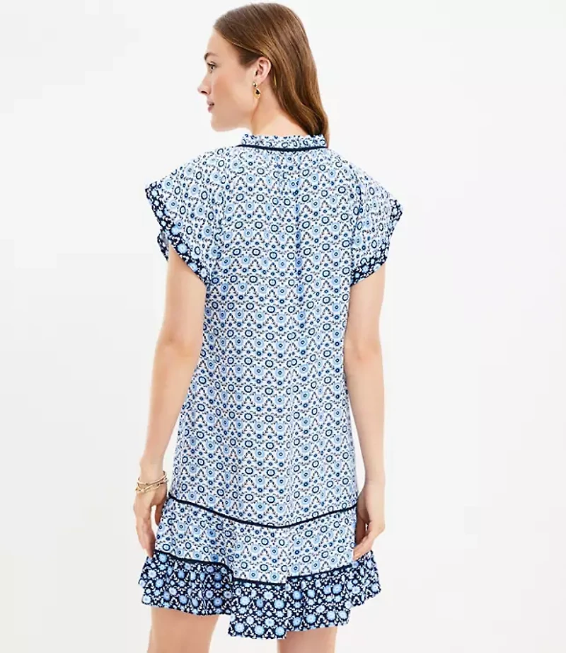 Petite Floral Flutter Swing Dress