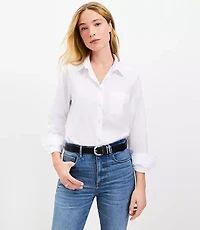 Cotton Blend Everyday Relaxed Pocket Shirt