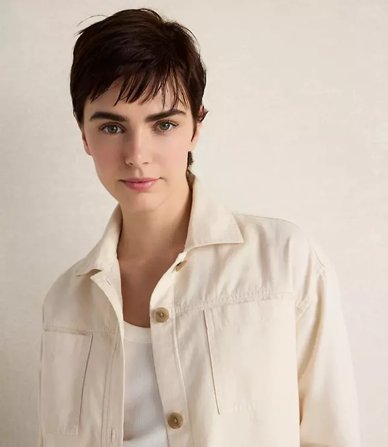 Haven Well Within Cotton Ecru Denim Boxy Jacket