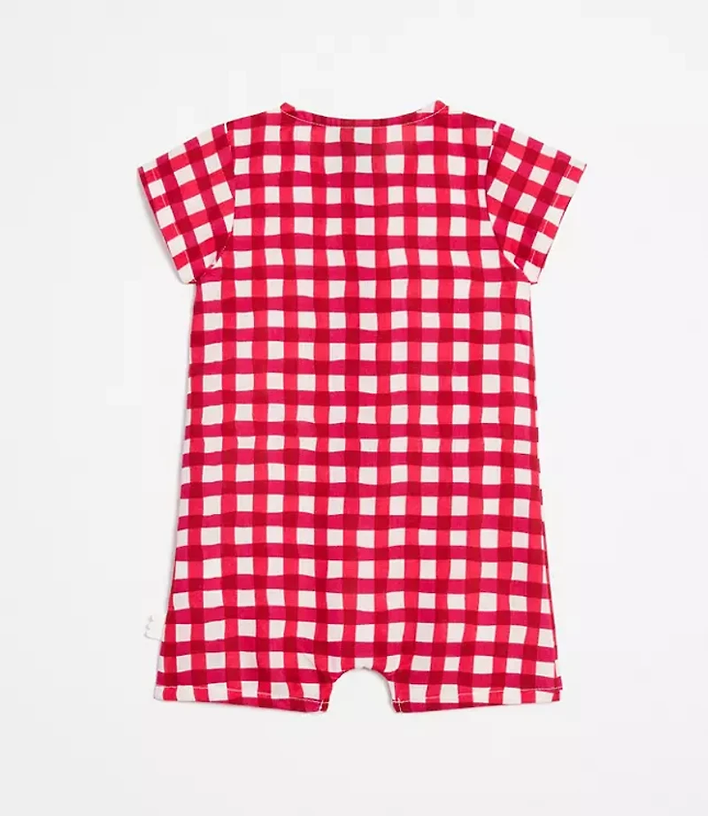 LOFT x Mon Coeur Linen Gingham Romper