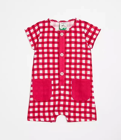 LOFT x Mon Coeur Linen Gingham Romper