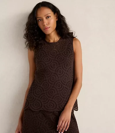 Haven Well Within Cotton Crochet Scalloped Tank