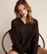 Haven Well Within Cotton Mixed Stitch Johnny Collar Sweater