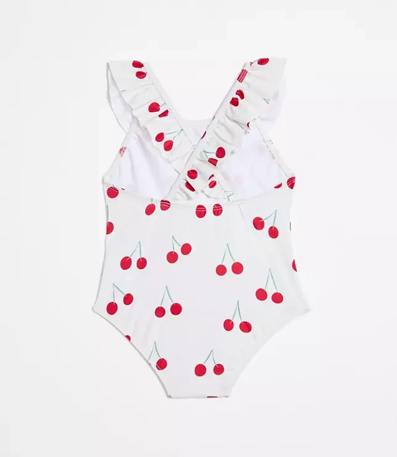 LOFT x Mon Coeur UPF 50+ Recycled Polyester Cherry Ruffle Swimsuit