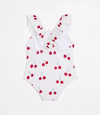 LOFT x Mon Coeur UPF 50+ Recycled Polyester Cherry Ruffle Swimsuit