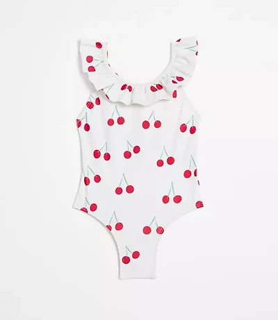 LOFT x Mon Coeur UPF 50+ Recycled Polyester Cherry Ruffle Swimsuit