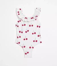 LOFT x Mon Coeur UPF 50+ Recycled Polyester Cherry Ruffle Swimsuit