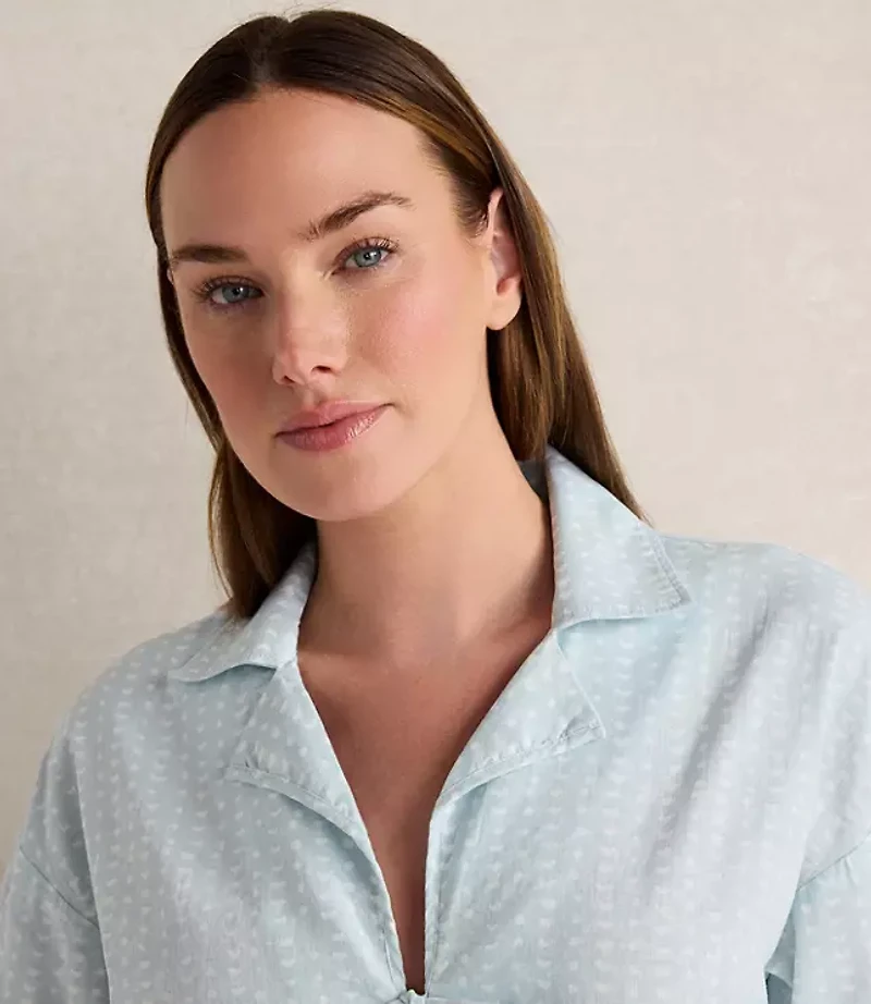 Haven Well Within Cotton Linen Faded Dot Pajama Top