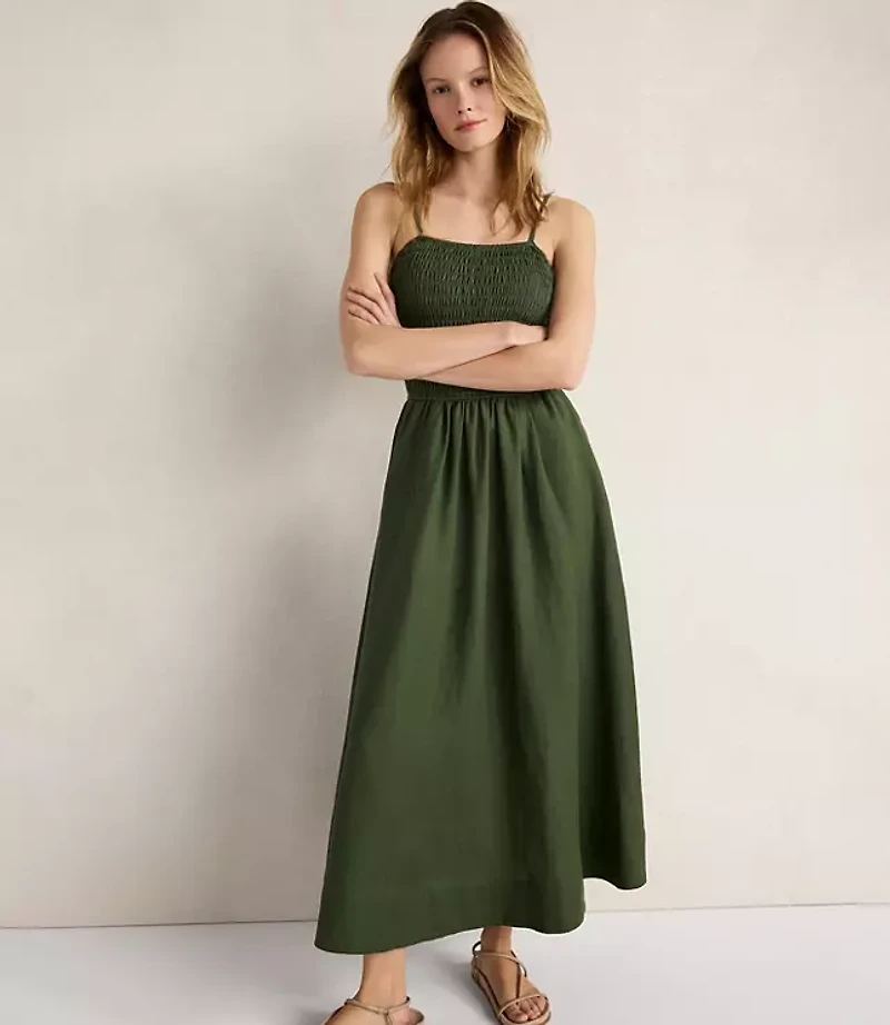 Haven Well Within Organic Cotton Linen Strappy Midi Dress