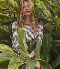 Haven Well Within Linen Striped Long Sleeve Tee