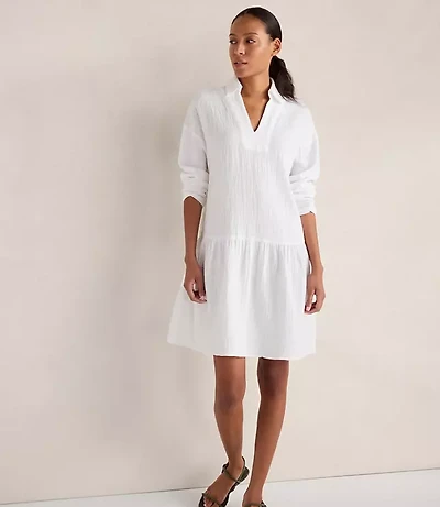 Haven Well Within Textured Cotton Gauze Drop Waist Dress
