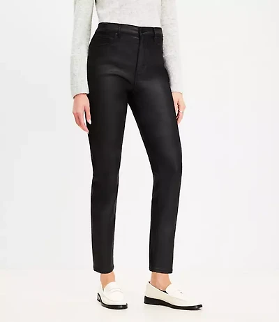 Curvy Coated High Rise Skinny Jeans Black