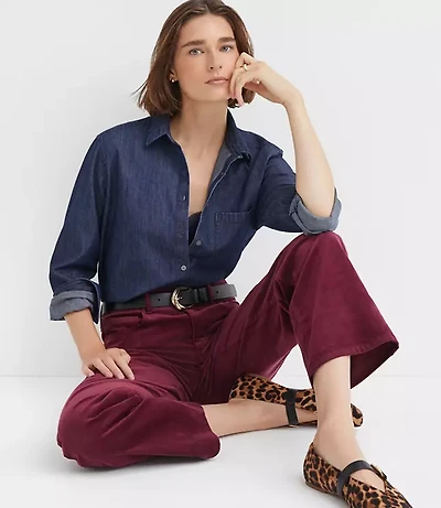 Petite Chambray Everyday Relaxed Pocket Shirt