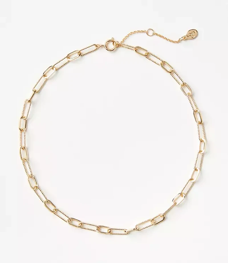 Textured Chain Link Necklace