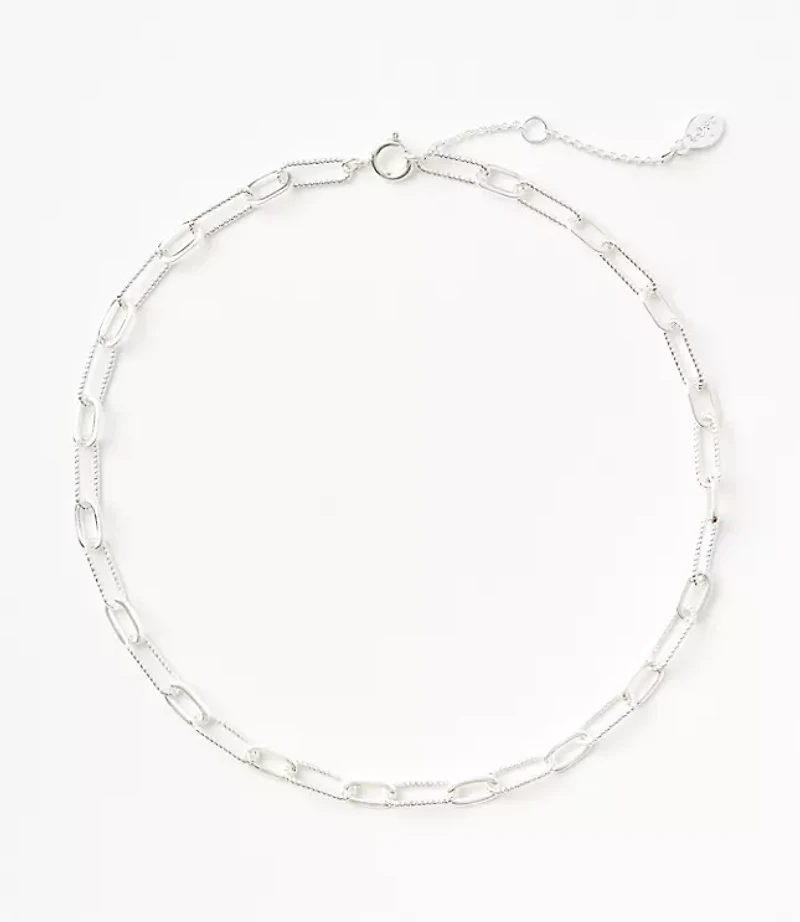 Textured Chain Link Necklace