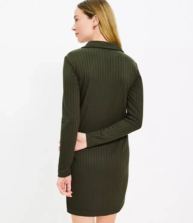 Petite Ribbed Mini Shirtdress