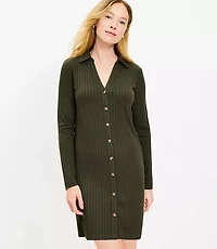 Petite Ribbed Mini Shirtdress