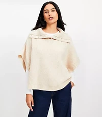 Button Turtleneck Poncho