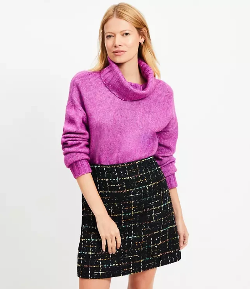 Fuzzy Cowl Neck Sweater