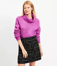 Fuzzy Cowl Neck Sweater