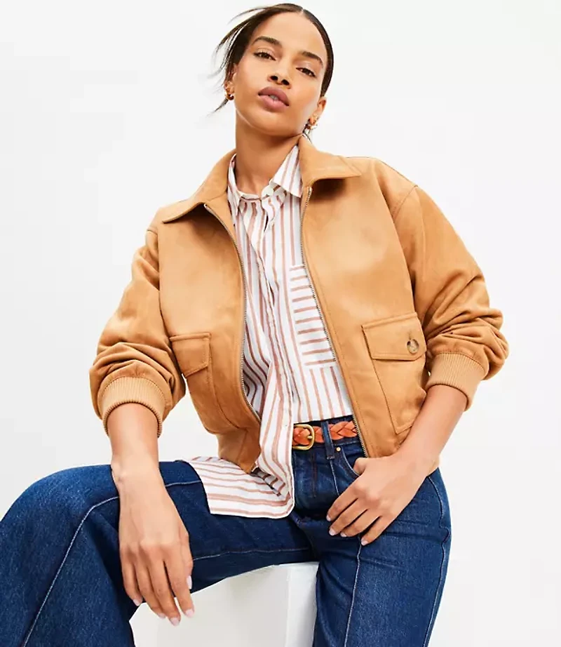 Petite Striped Cotton Everyday Oversized Pocket Shirt