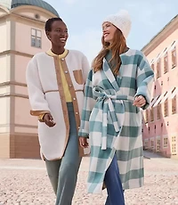 Twill Trim Sherpa Coat