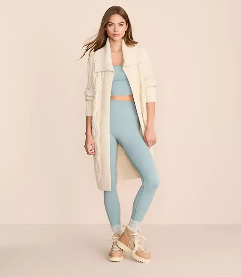 Lou & Grey Cable Maxi Open Cardigan