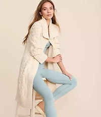 Lou & Grey Cable Maxi Open Cardigan