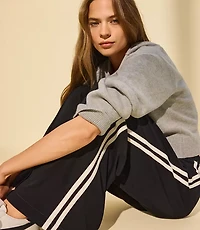 Lou & Grey Double Stripe Pintucked Luvstretch Wide Leg Pants