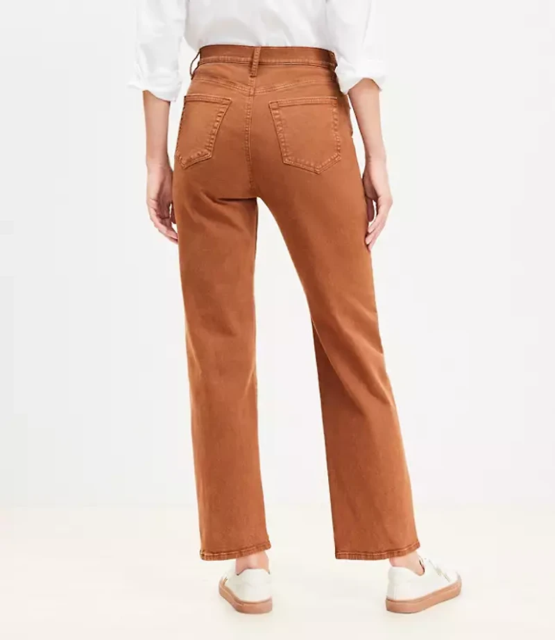 Petite High Rise Straight Jeans in Argan Oil