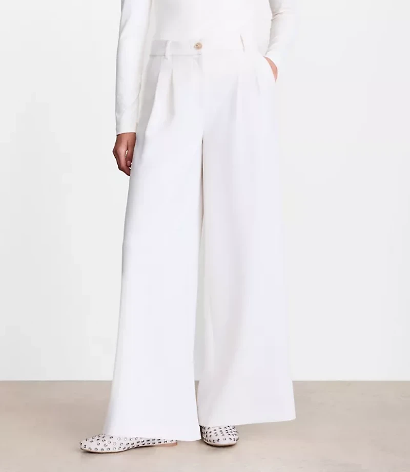 LOFT Versa Crepe Drape Palazzo Pant