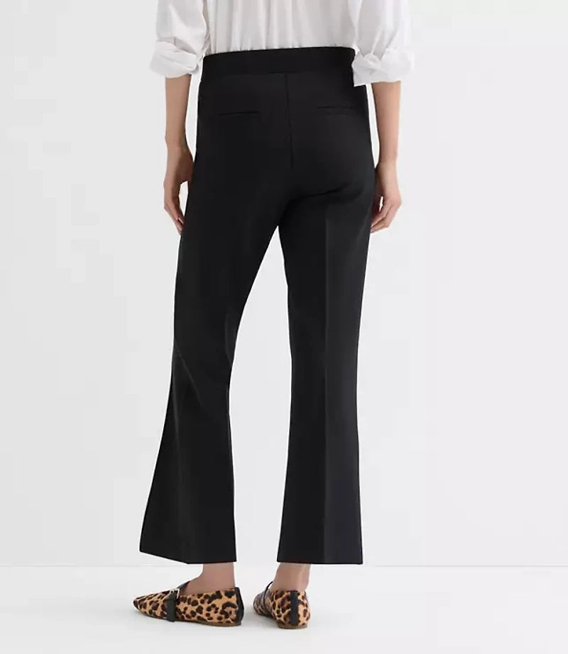 Pintucked Kick Crop Pants Ponte