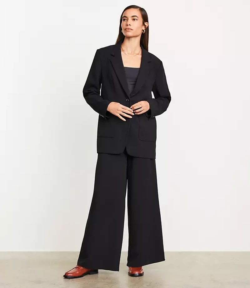 LOFT Versa Crepe Drape Oversized Blazer