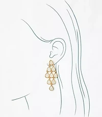 Mother Of Pearl Chandelier Statement Earrings