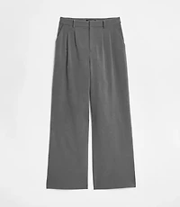 LOFT Versa Seasonless Stretch Double Pleat Wide Leg Pants Heather