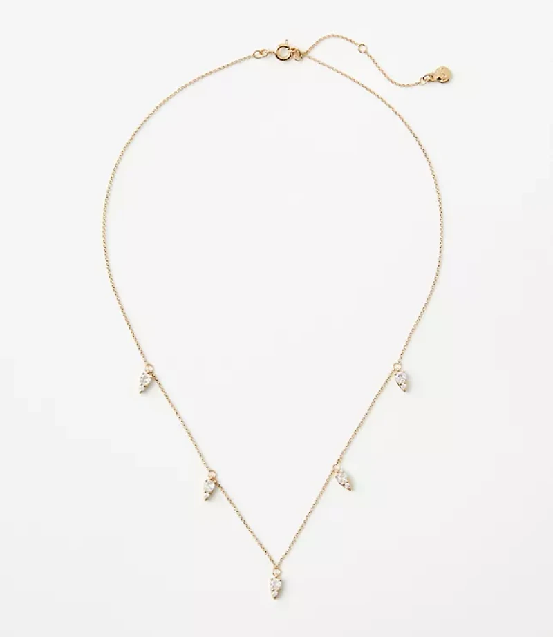 Demi Fine Sparkle Scattered Drop Necklace