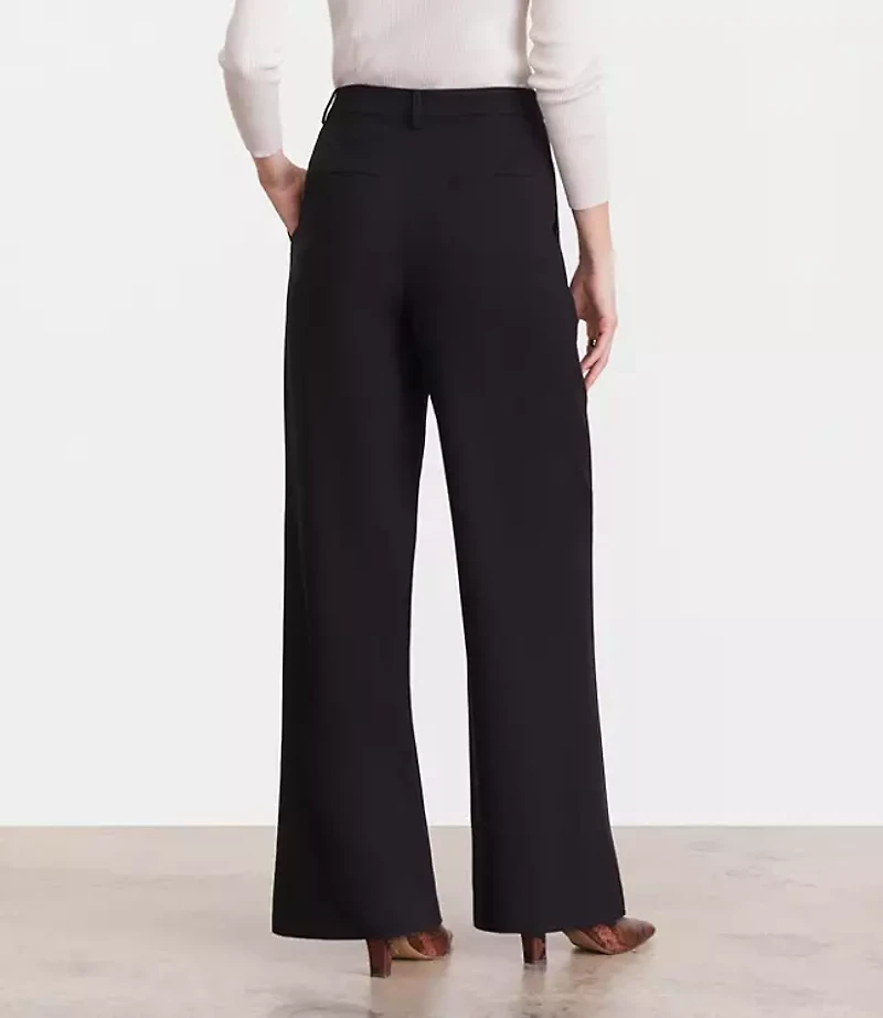 LOFT Versa Seasonless Stretch Double Pleat Wide Leg Pants