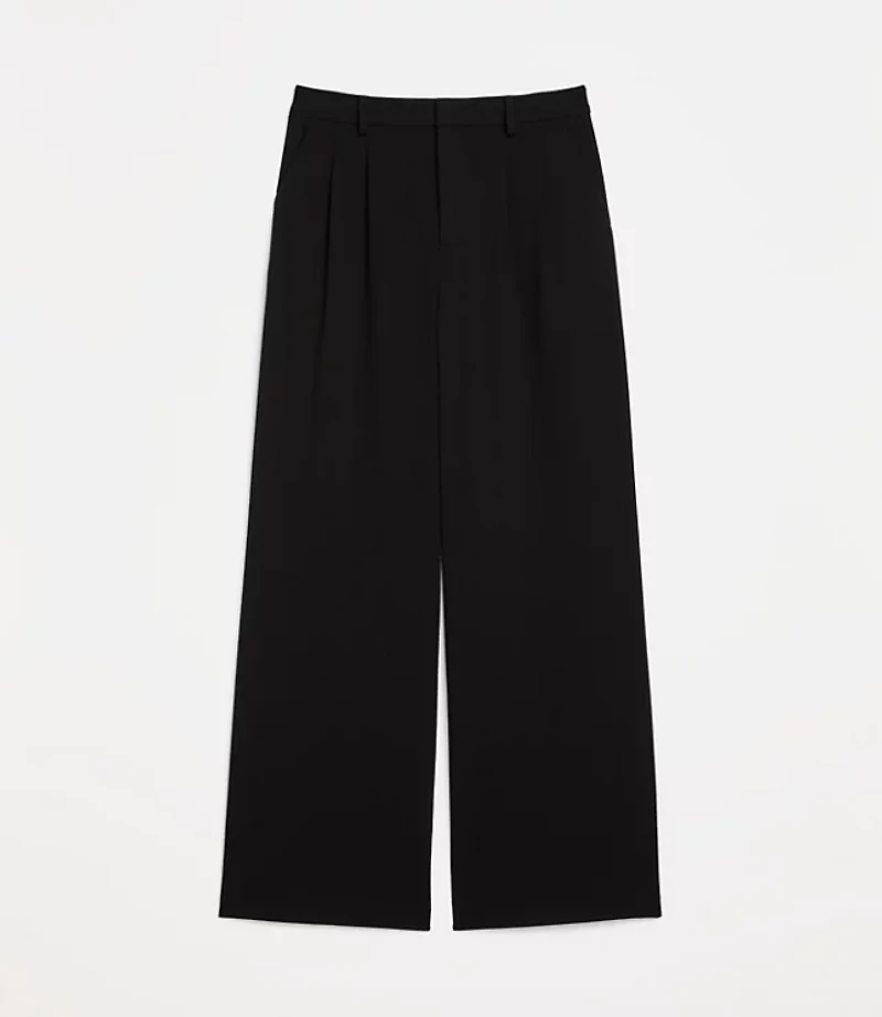 LOFT Versa Seasonless Stretch Double Pleat Wide Leg Pants