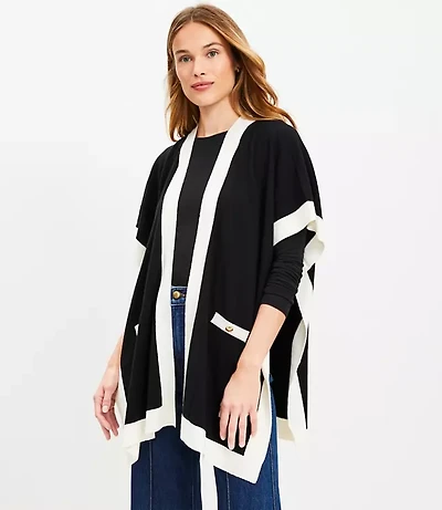 Colorblock Button Pocket Wrap