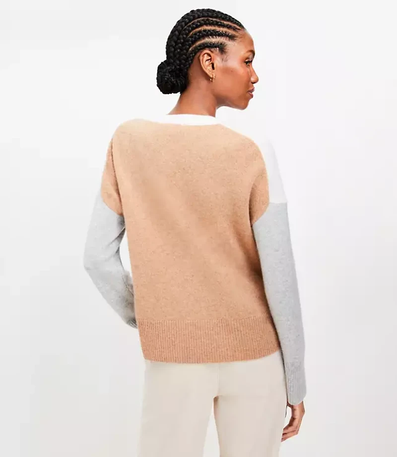 Colorblock Relaxed Cashmere Sweater