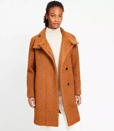 Curly Funnel Neck Coat