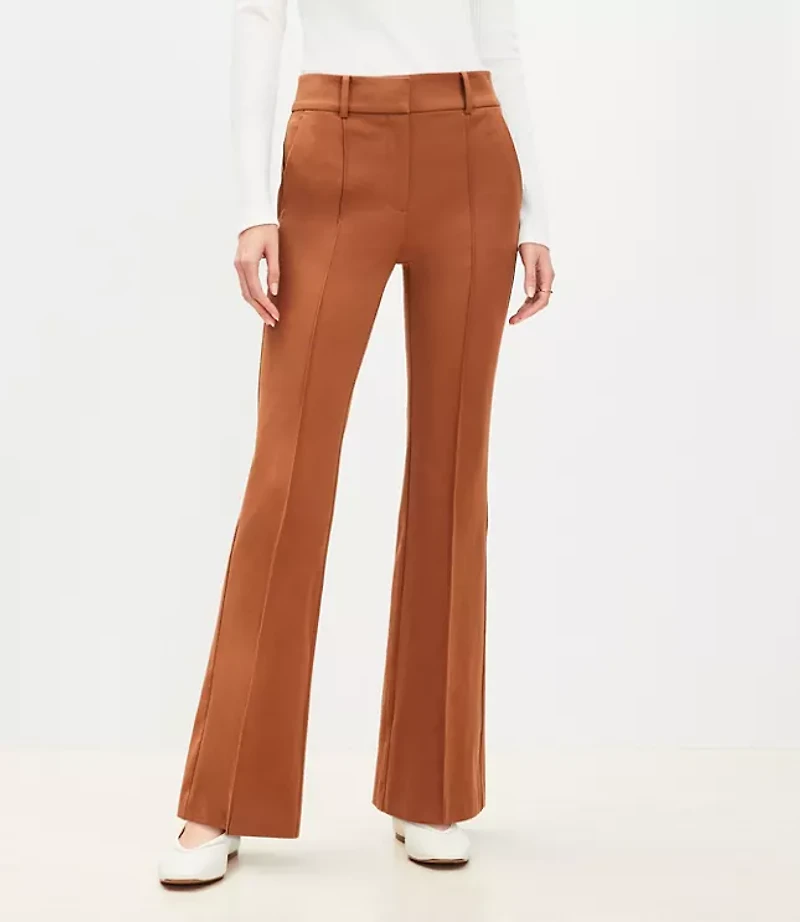 Pintucked Sutton Flare Pants Bi-Stretch