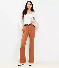 Pintucked Sutton Flare Pants Bi-Stretch