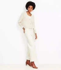 Petite Sailor High Rise Wide Leg Crop Jeans in Popcorn