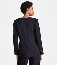 LOFT Versa Crepe Drape Collarless Blazer