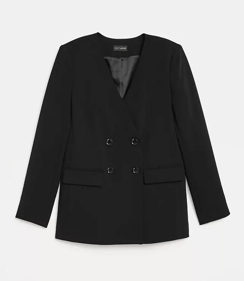 LOFT Versa Crepe Drape Collarless Blazer