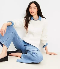 Ribbed Blouson Sleeve Sweater