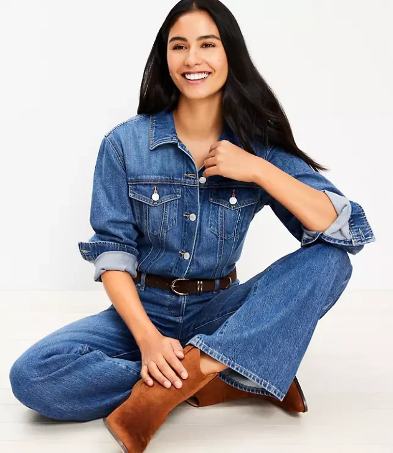Denim Jumpsuit Authentic Vintage Mid Wash